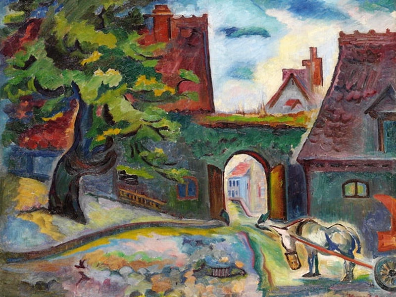 1885-Hanns Bolz - Asino con carretto